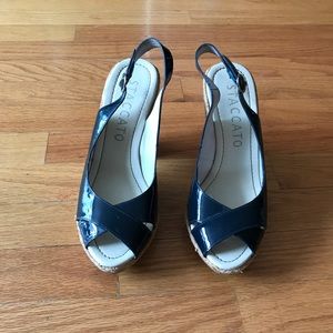 Navy Slingback Heels